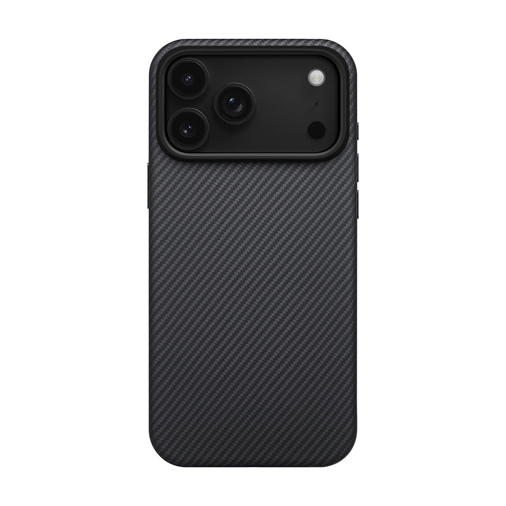 Pitaka Military-Grade Classic Serisi iPhone 17 Pro M-safe Şarj Özellikli Aramid Fiber Black-Grey Twill Kılıf Pitaka Military-Grade Classic Serisi iPhone 17 Pro M-safe Şarj Özellikli Aramid Fiber Black-Grey Twill Kılıf